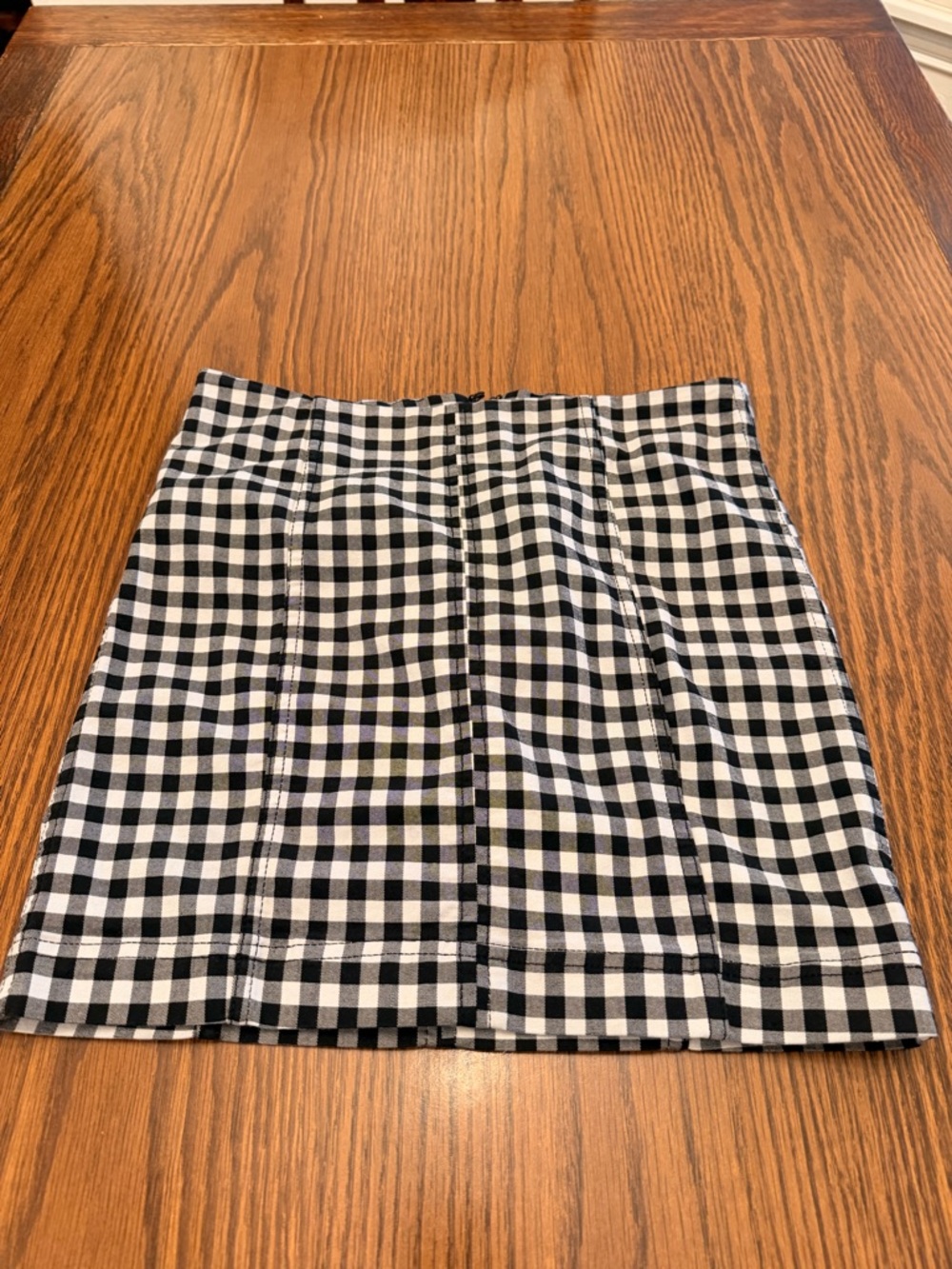 Free People Black and White Gingham Mini Skirt